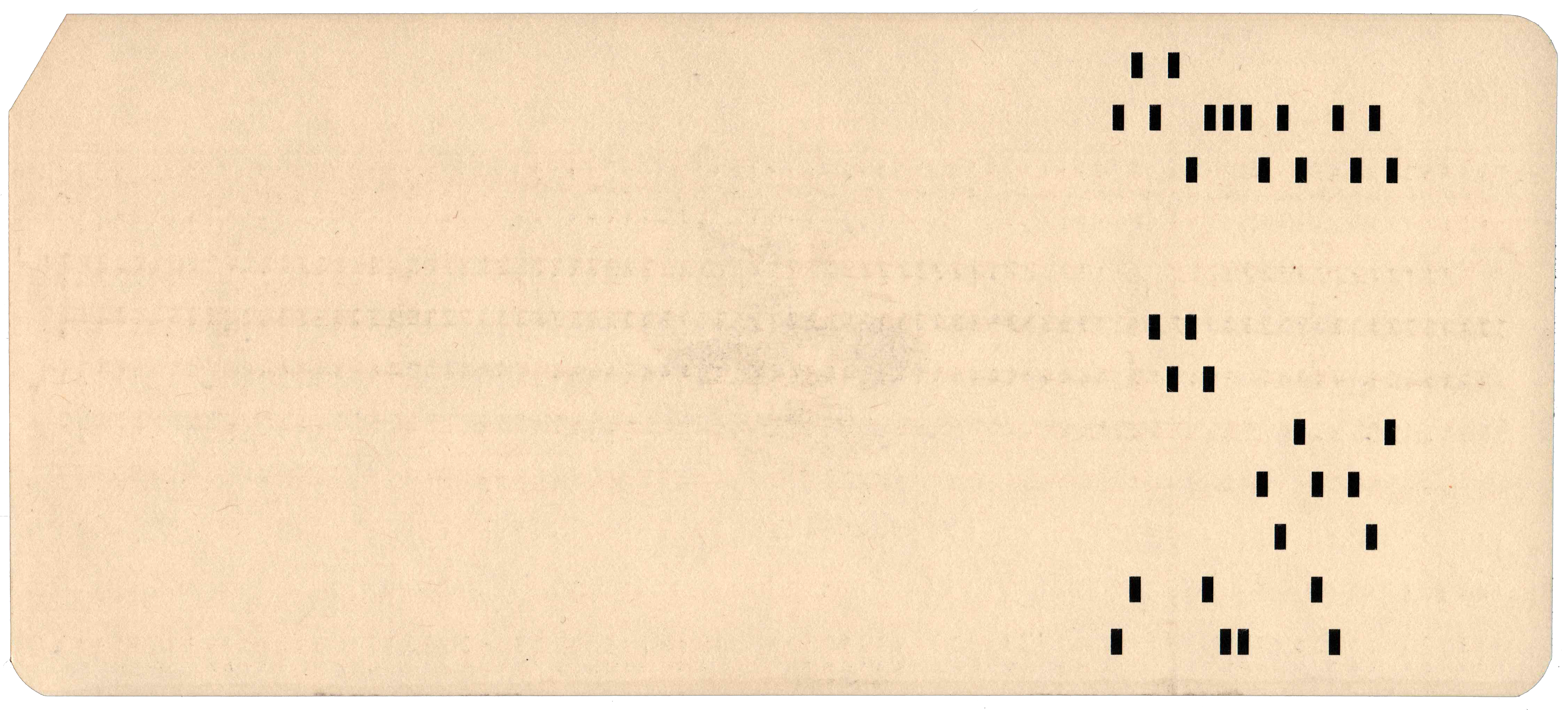 Back of punched card