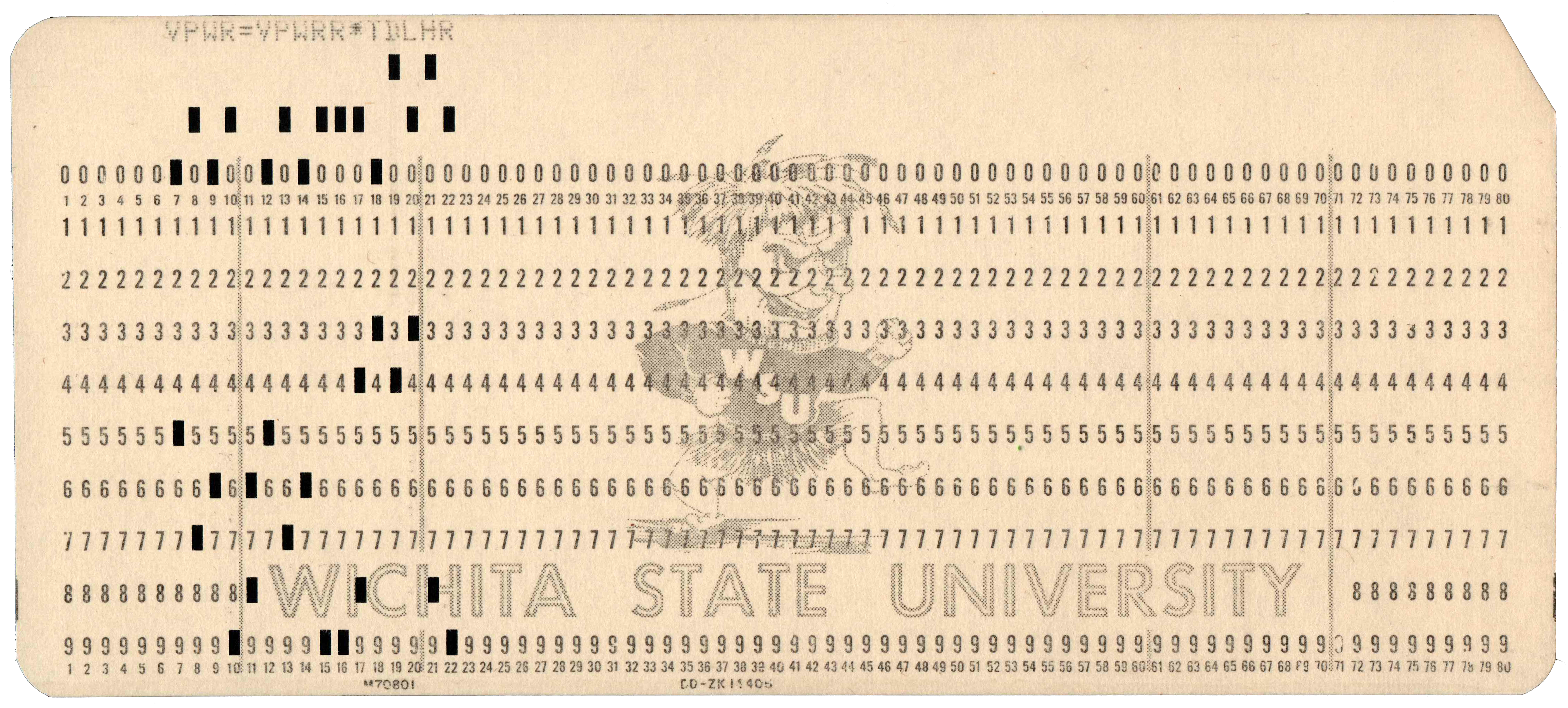 Front of punched card