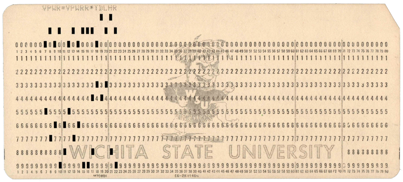 Front of punched card