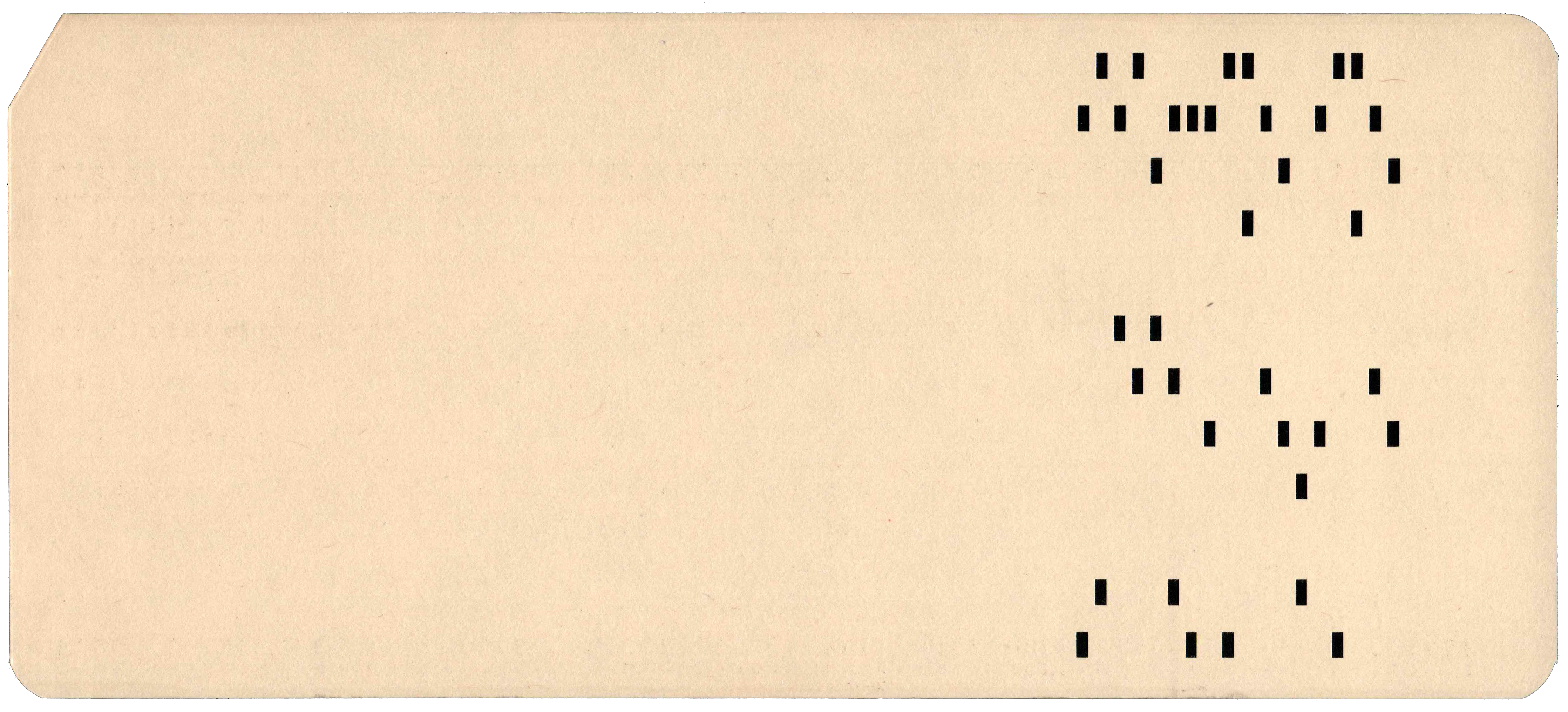 Back of punched card