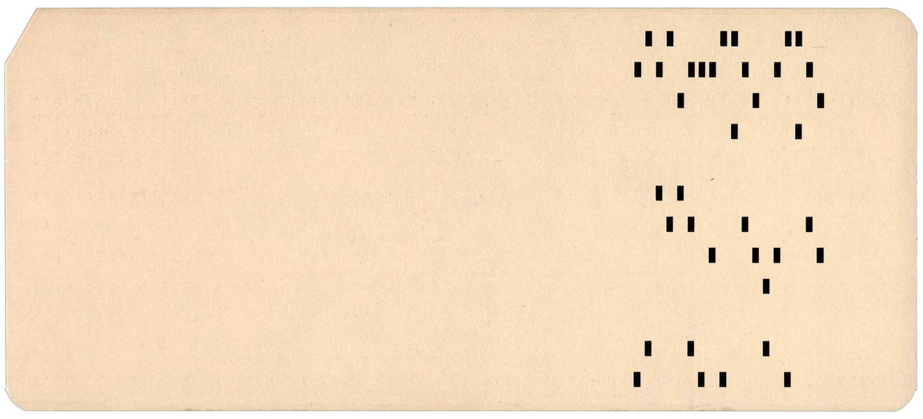 Back of punched card