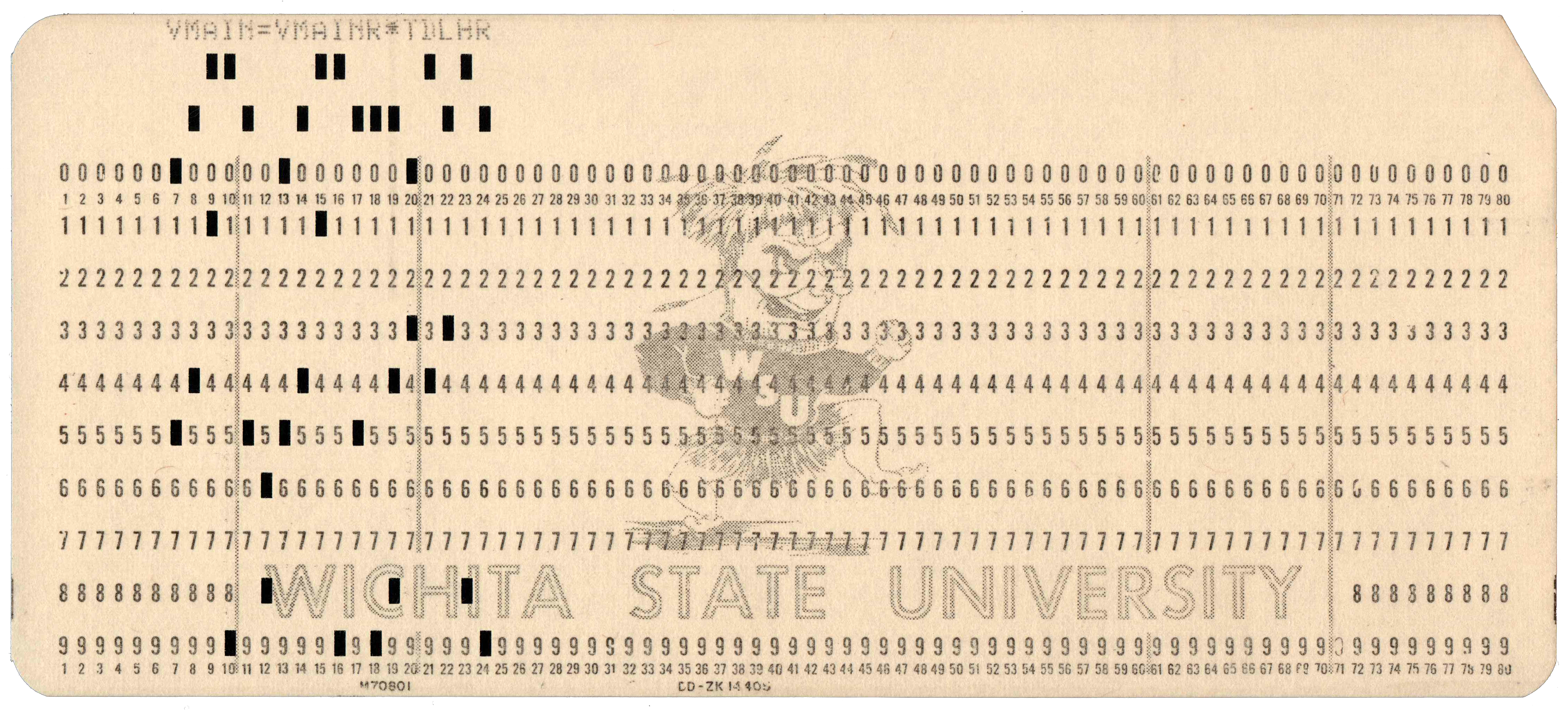 Front of punched card