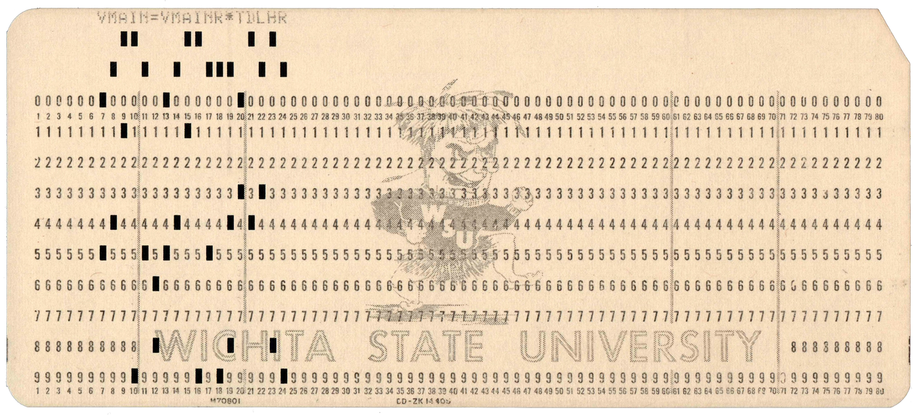 Front of punched card