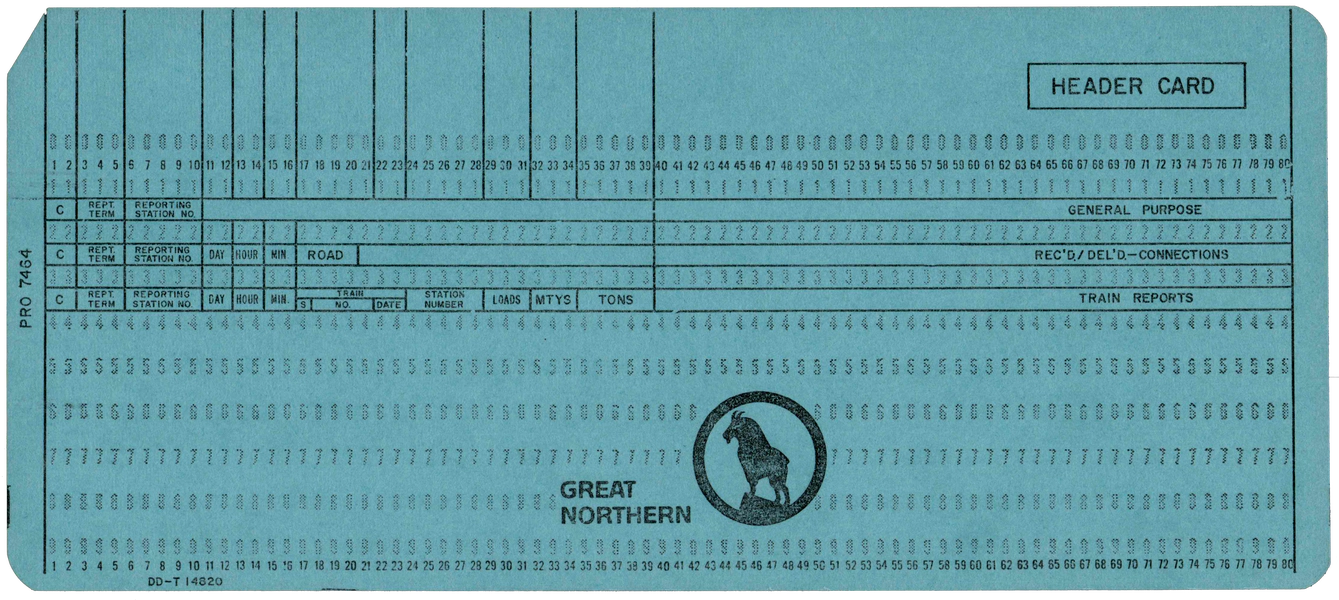 Front of an unpunched card