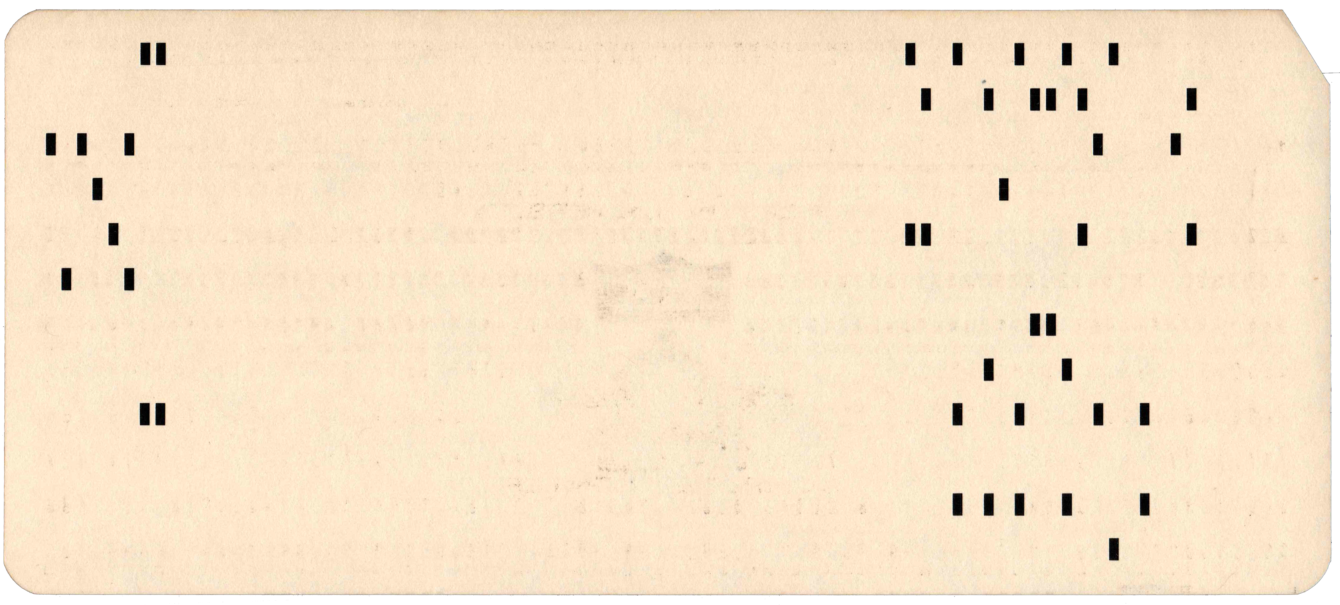 Back of punched card
