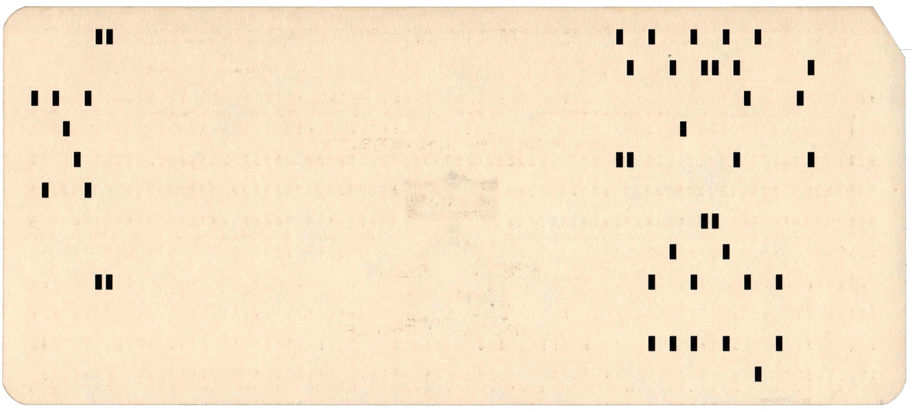 Back of punched card