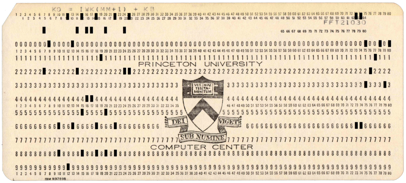 Front of punched card