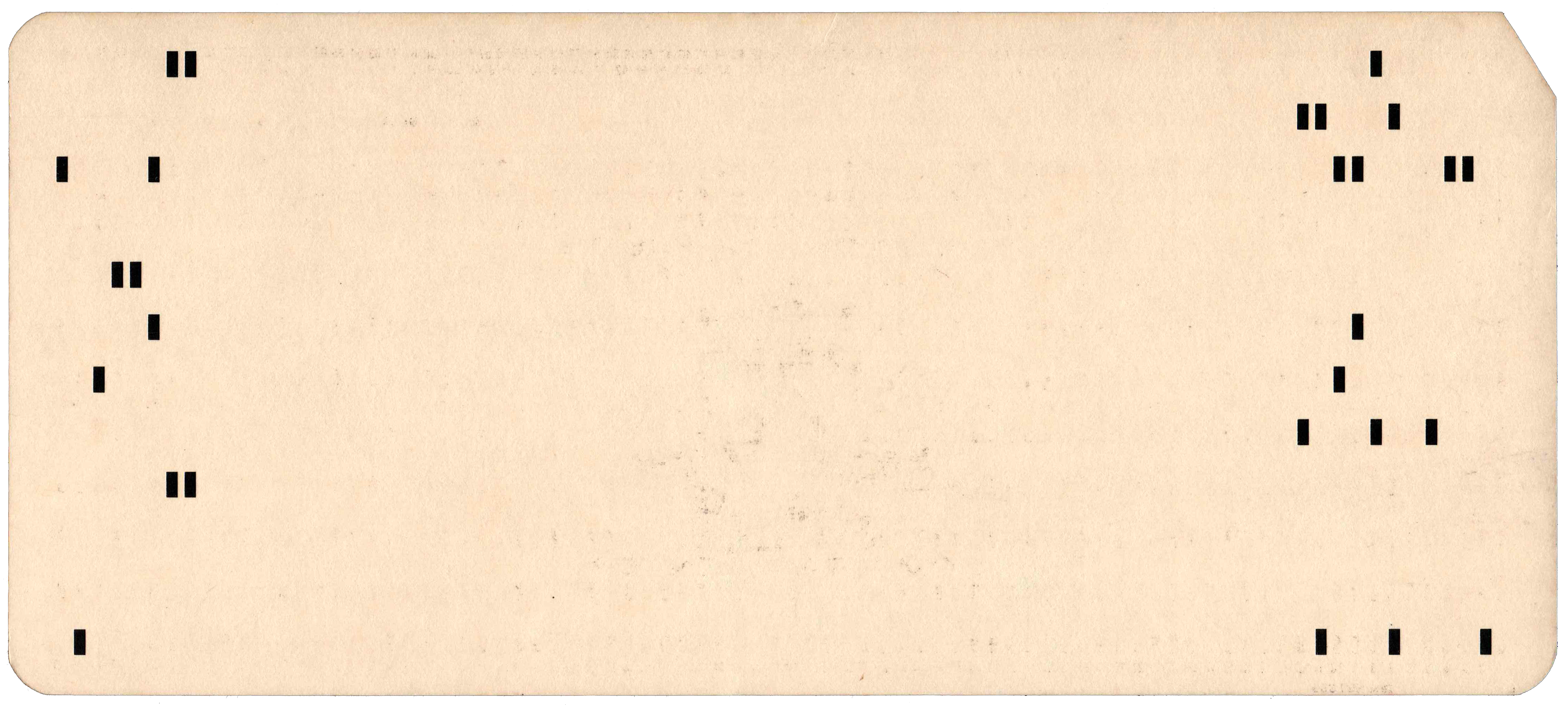 Back of punched card