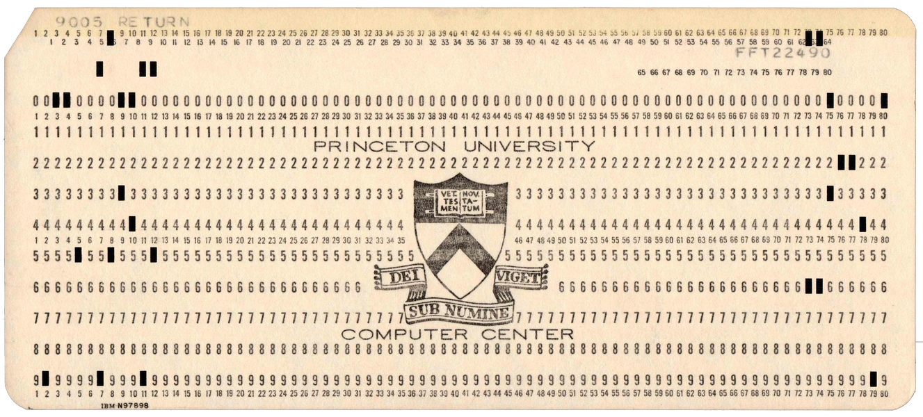 Front of punched card