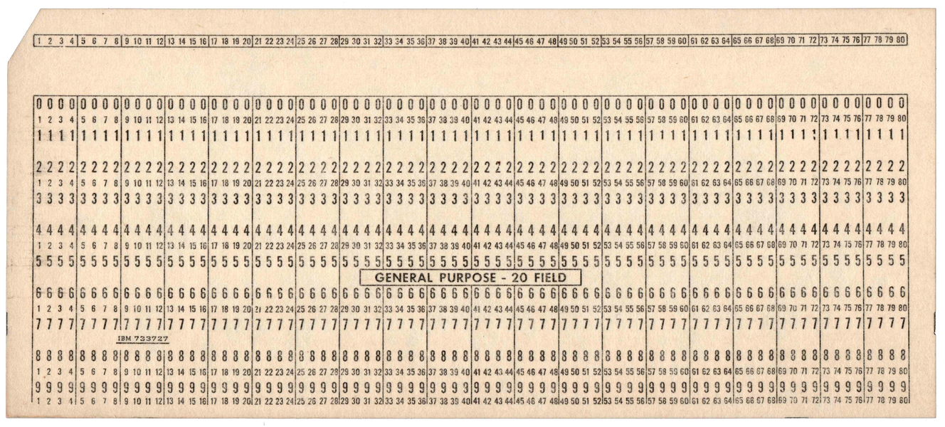 Front of an unpunched card