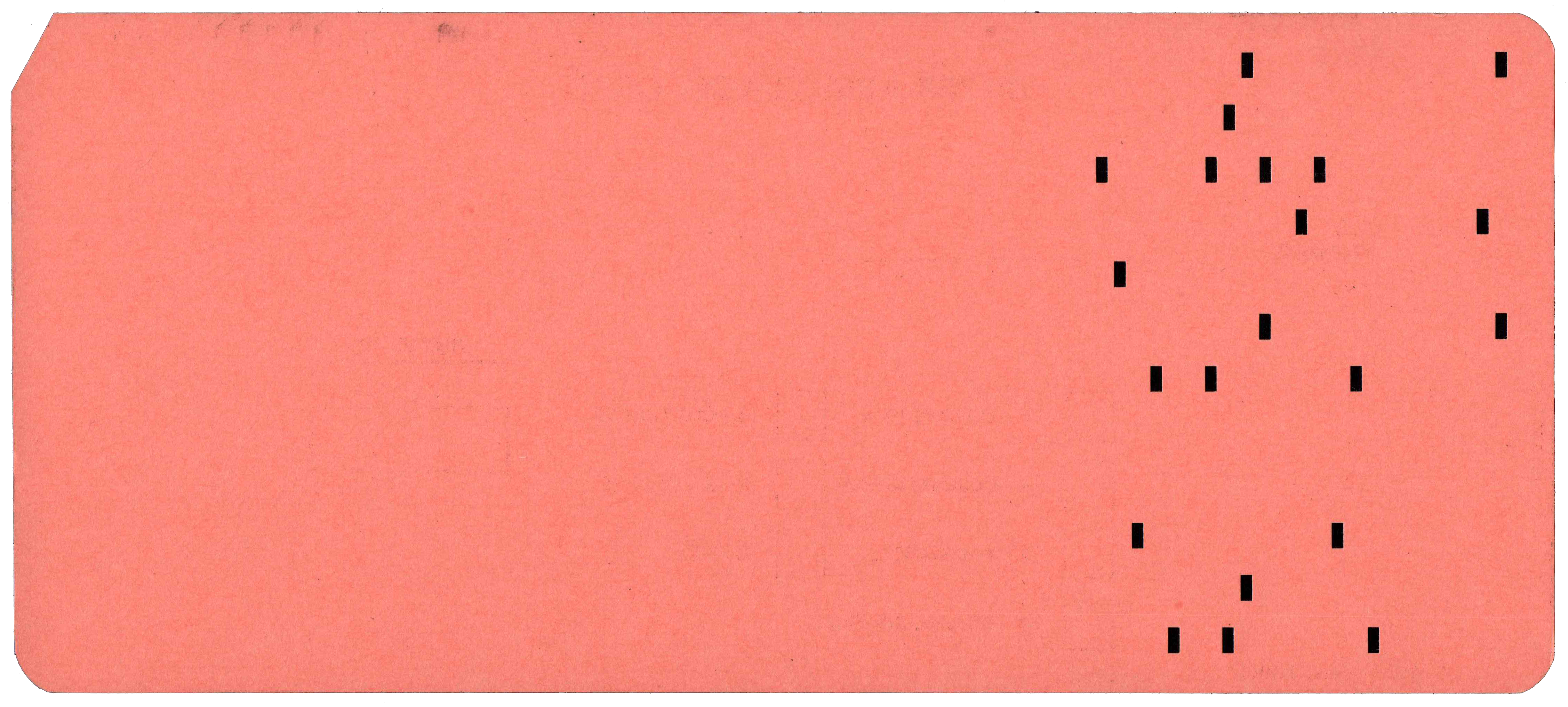 Back of a punched card