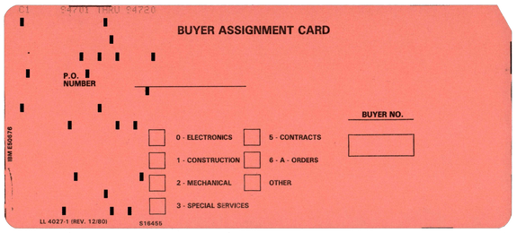 Buyer Assignment Card