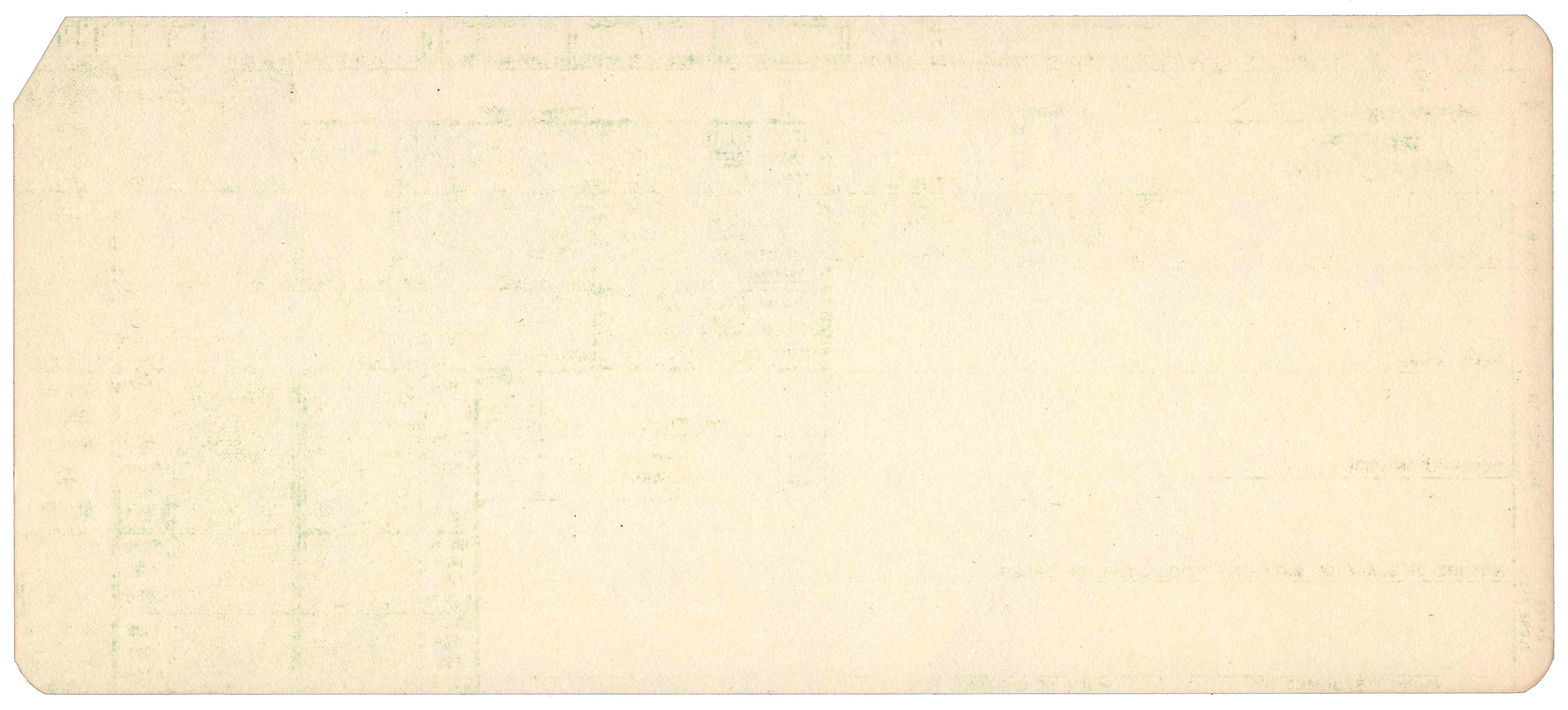 Back of an unpunched card