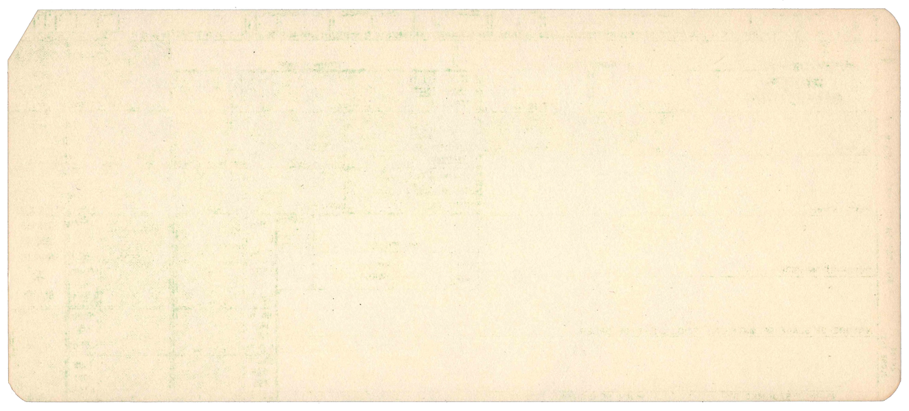 Back of an unpunched card