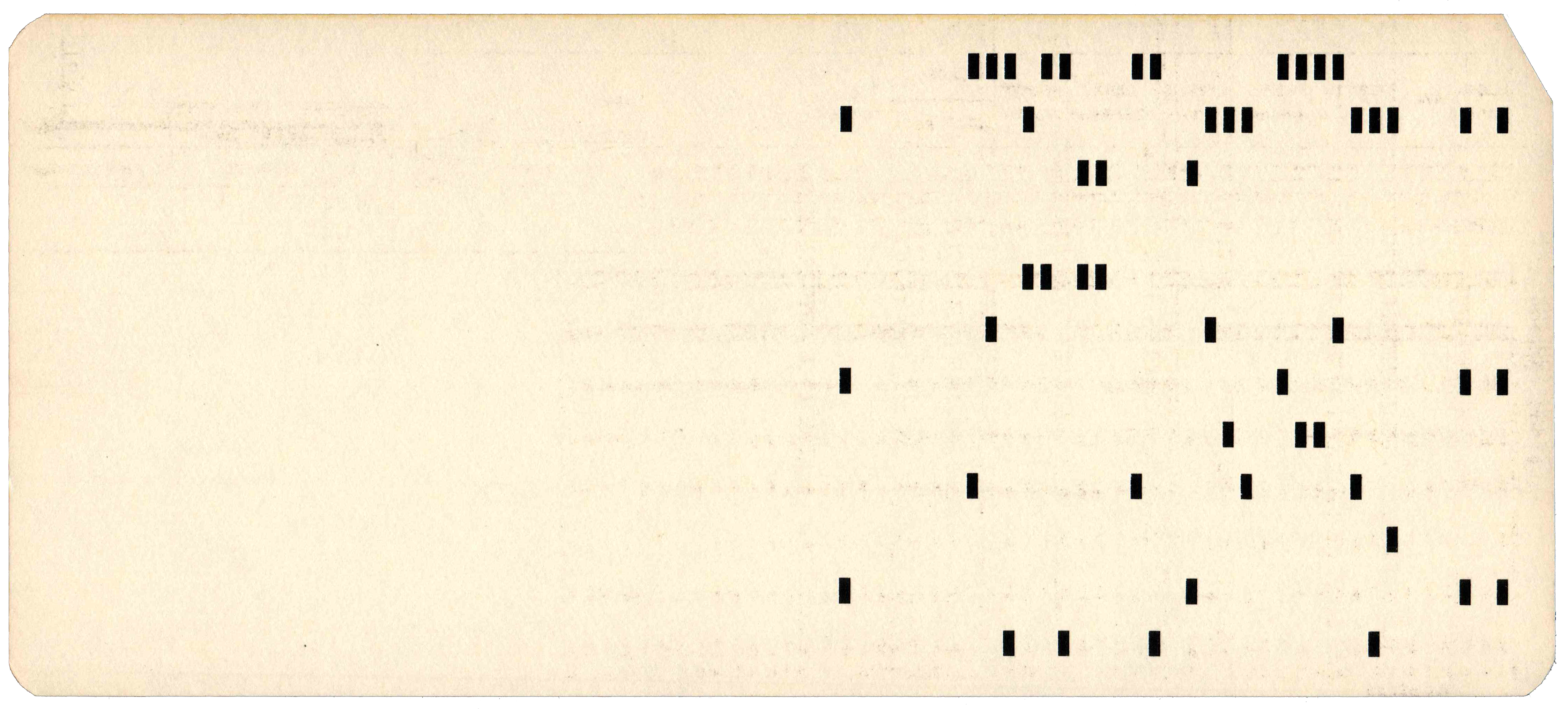 Back of a punched card