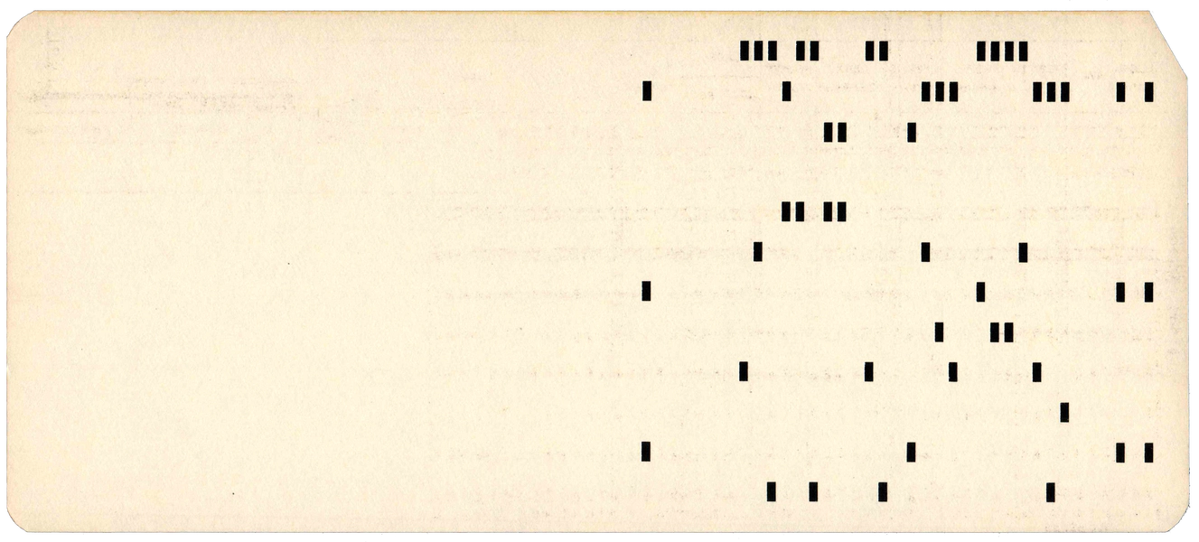 Back of a punched card