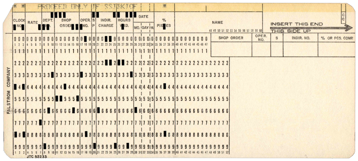 Falstrom Company - Operator Timeclock Card