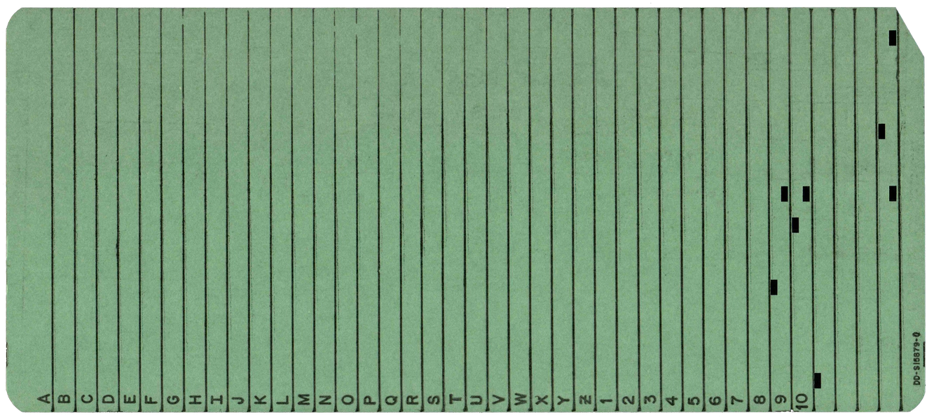 Back of a punched card