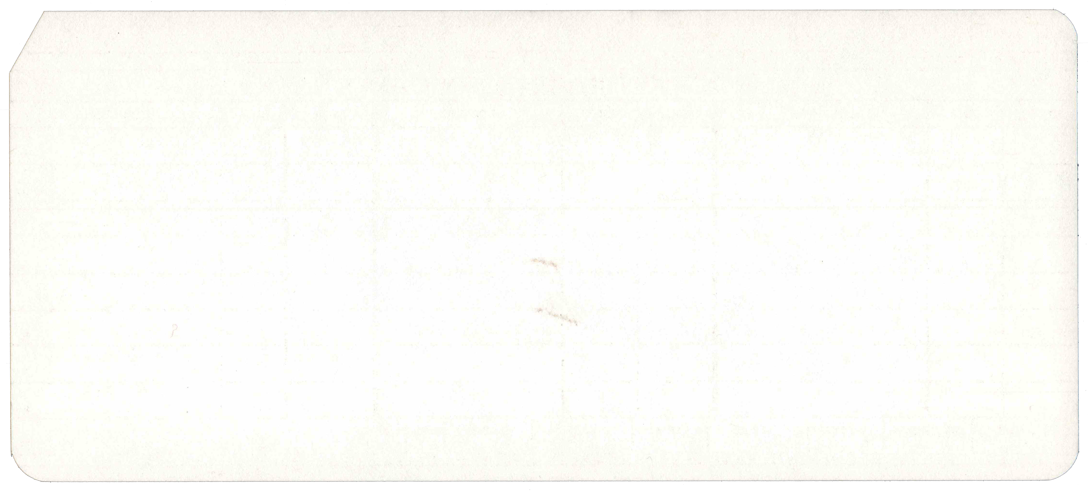 Back of an unpunched card