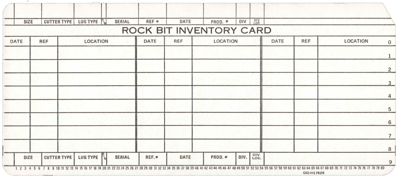 Front of an unpunched card