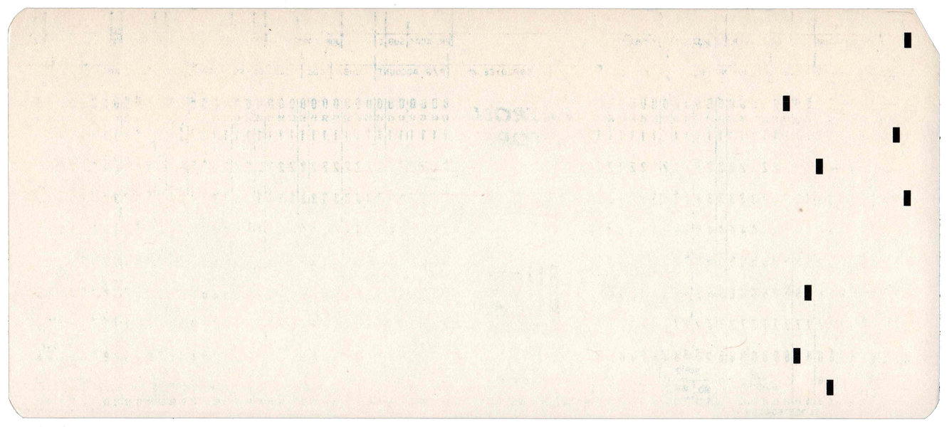 Back of a punched card