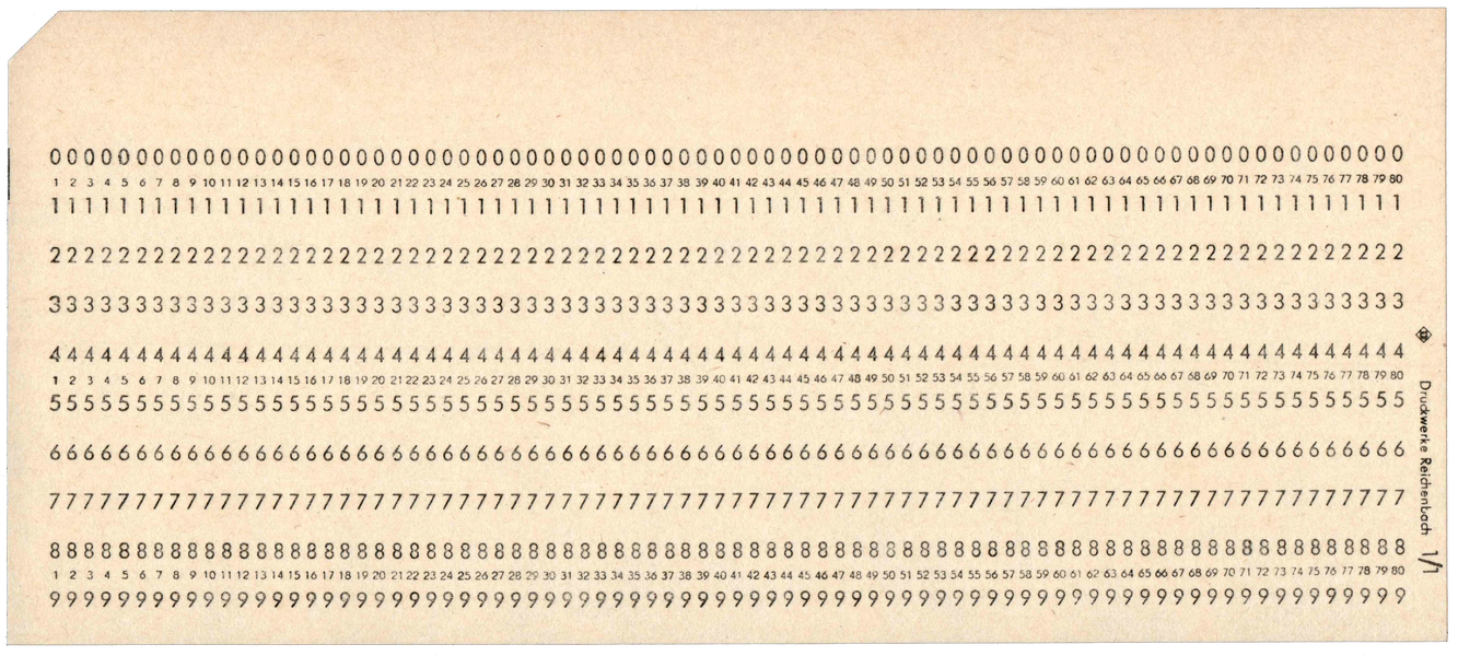 Front of an unpunched card