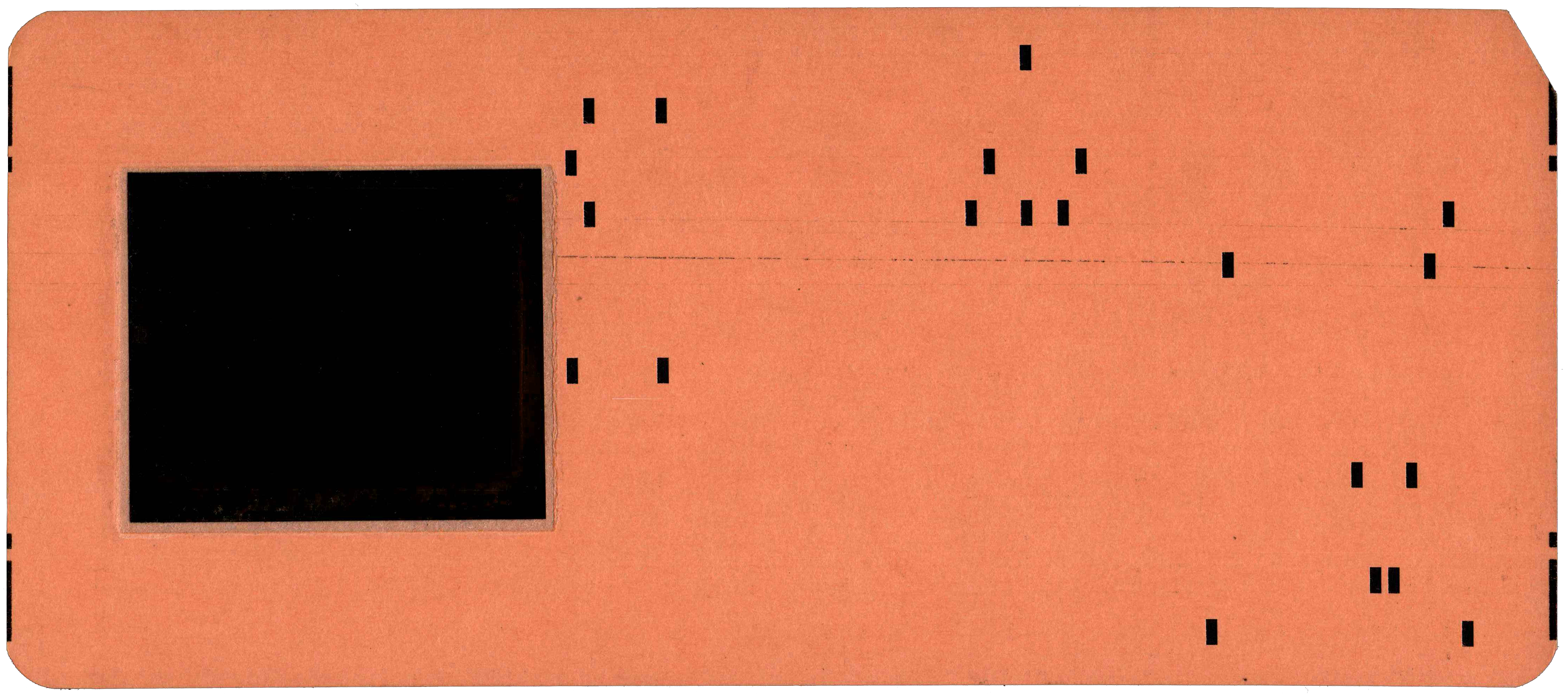 Back of a punched card