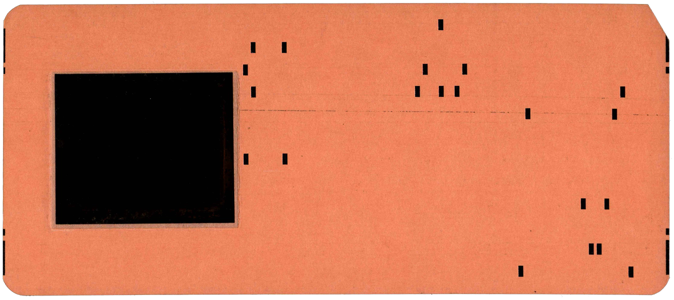 Back of a punched card