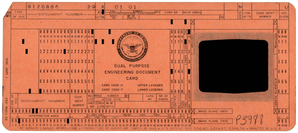 United States Department of Defence - Dual Purpose Engineering Card - Langan Aperture Cards 1