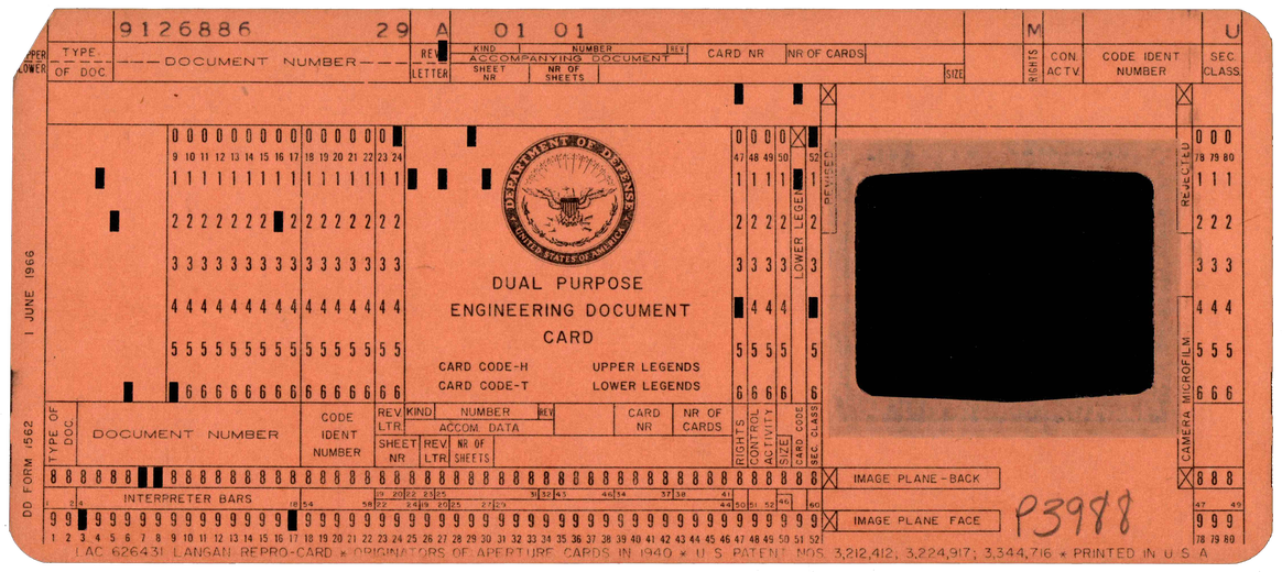 United States Department of Defence - Dual Purpose Engineering Card - Langan Aperture Cards 1