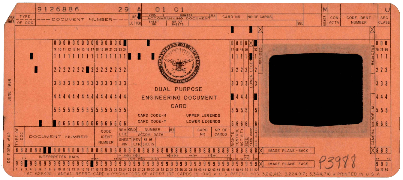 Front of a punched card