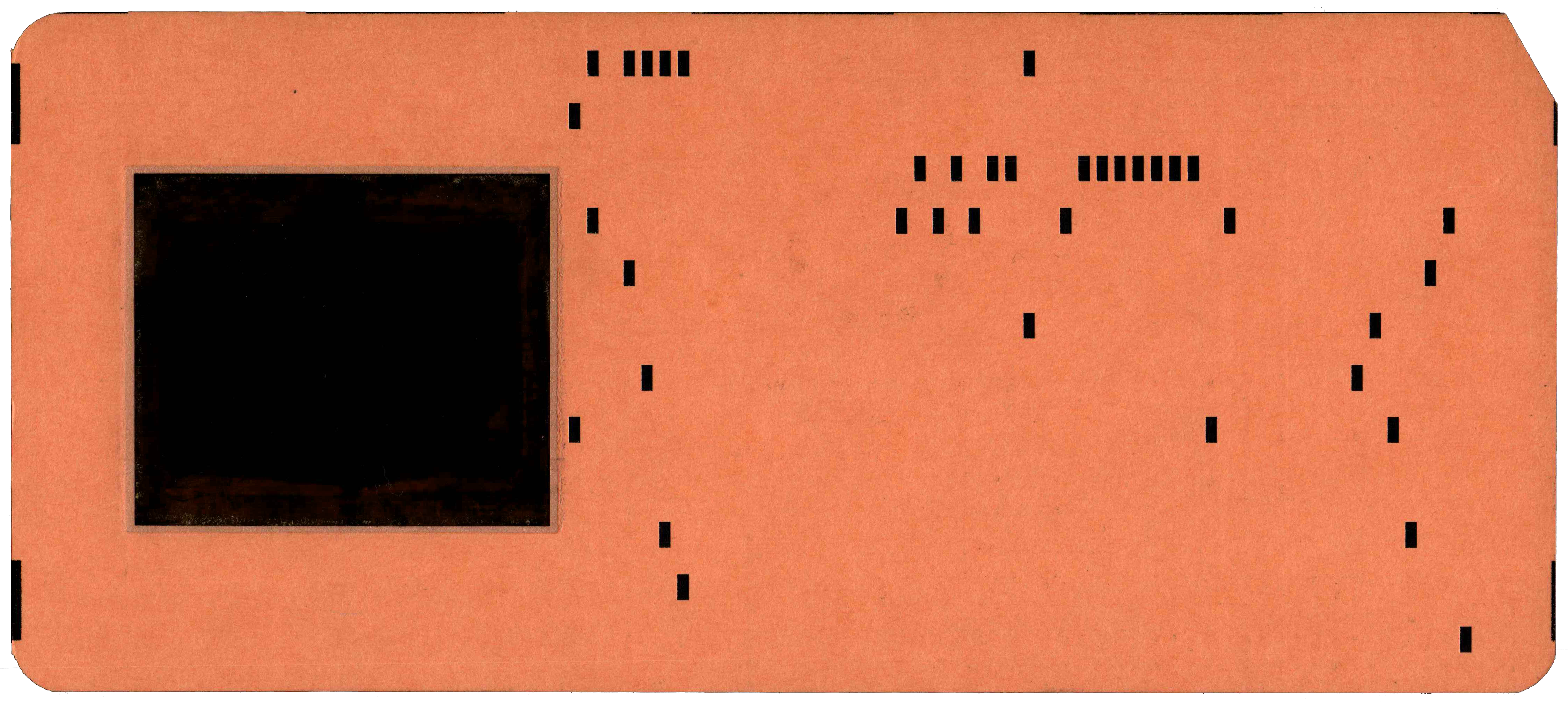 Back of a punched card