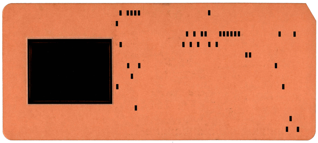 Back of a punched card