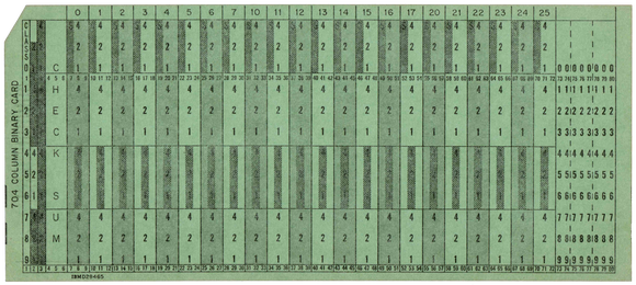 IBM 704 Column Binary Card