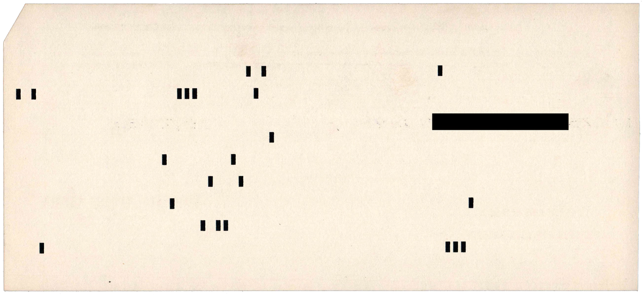 Back of a punched card