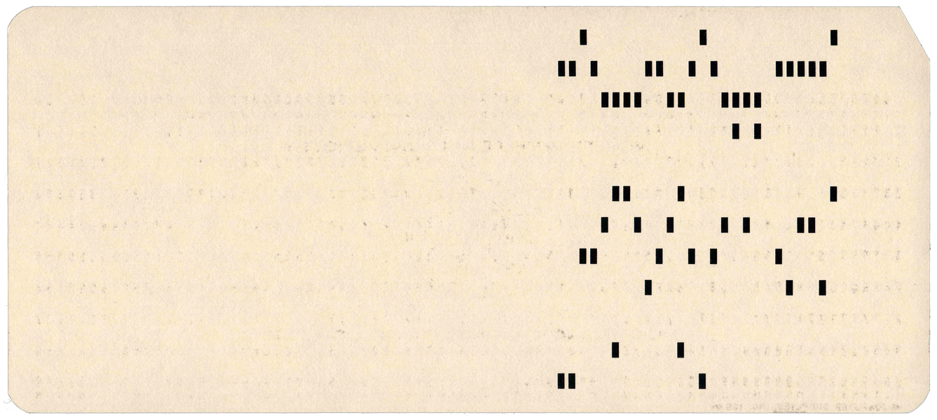 Back of a punched card