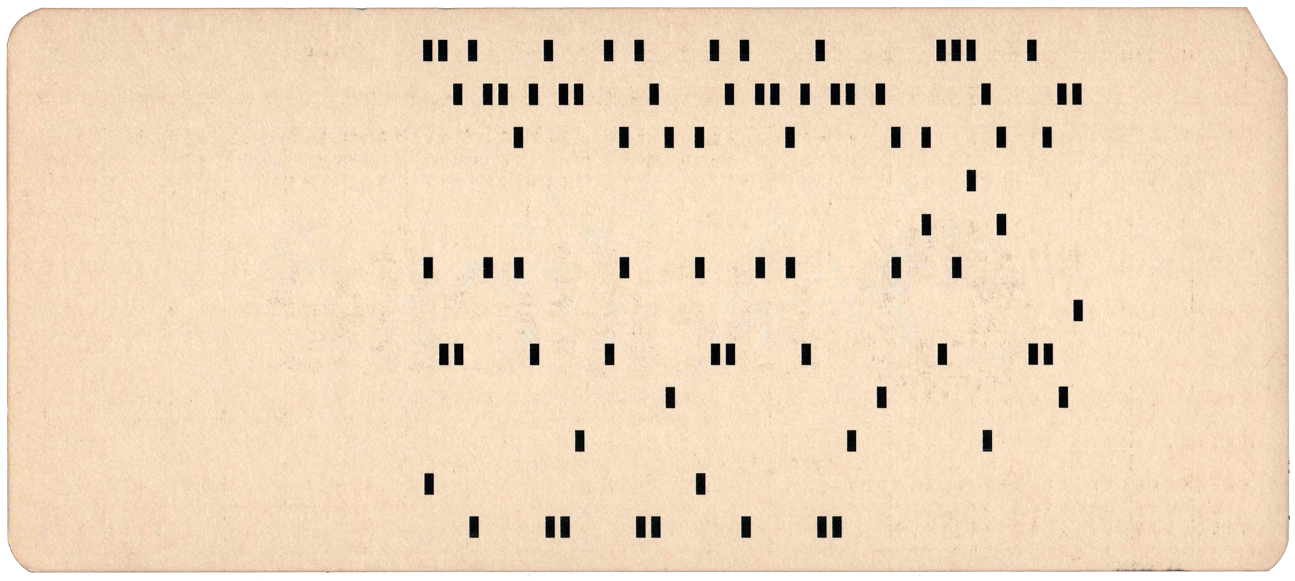 Back of a punched card