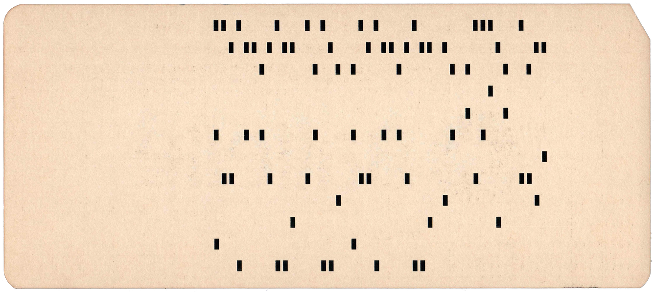 Back of a punched card