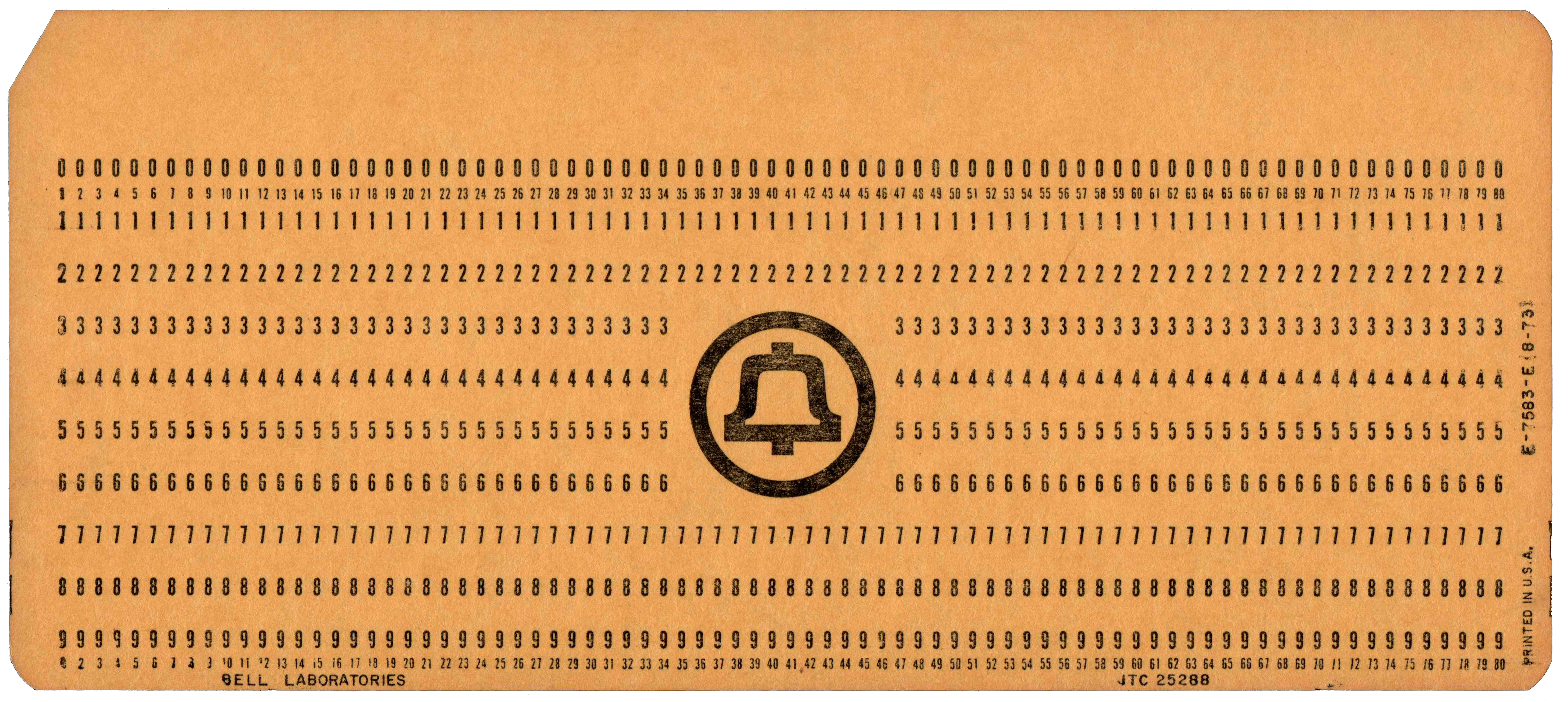 Front of an unpunched card