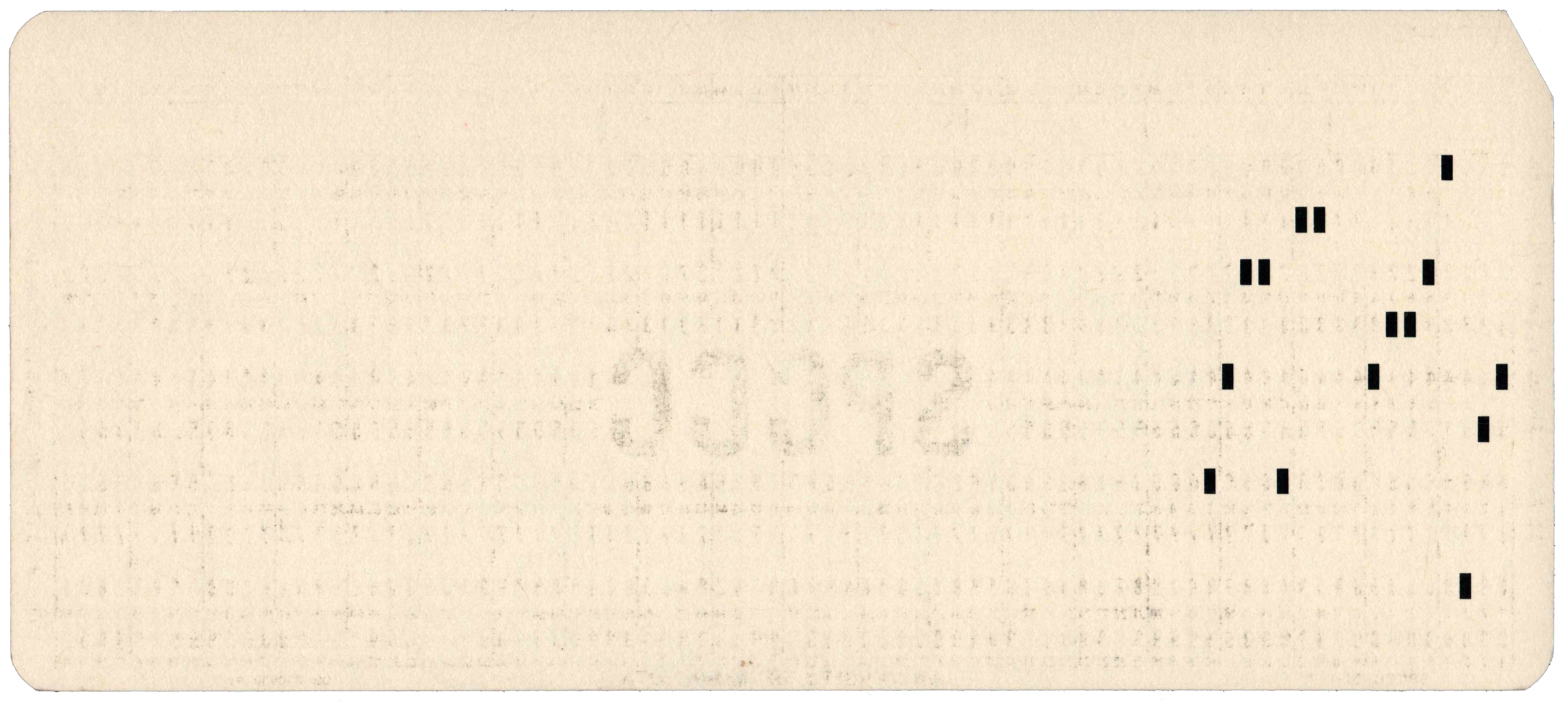 Back of a punched card