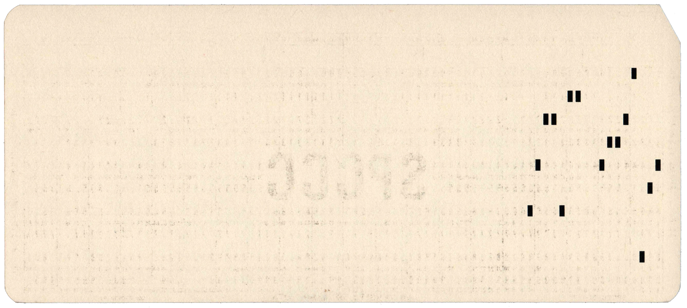 Back of a punched card