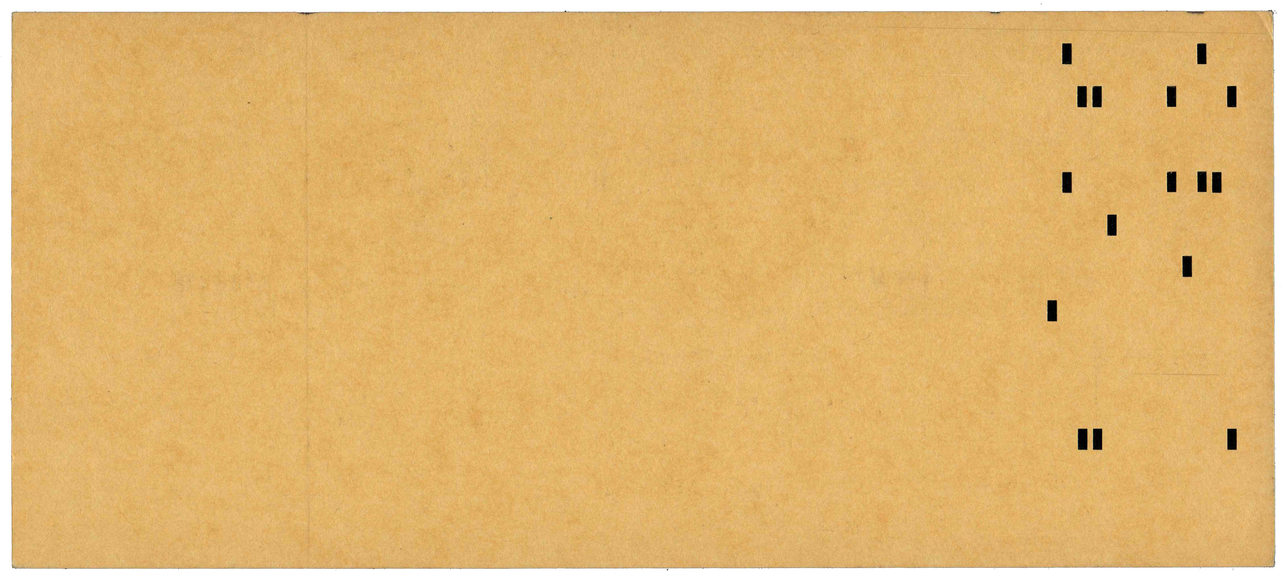 Back of a punched card