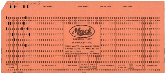 Mack Allentown Plant - In Process Card