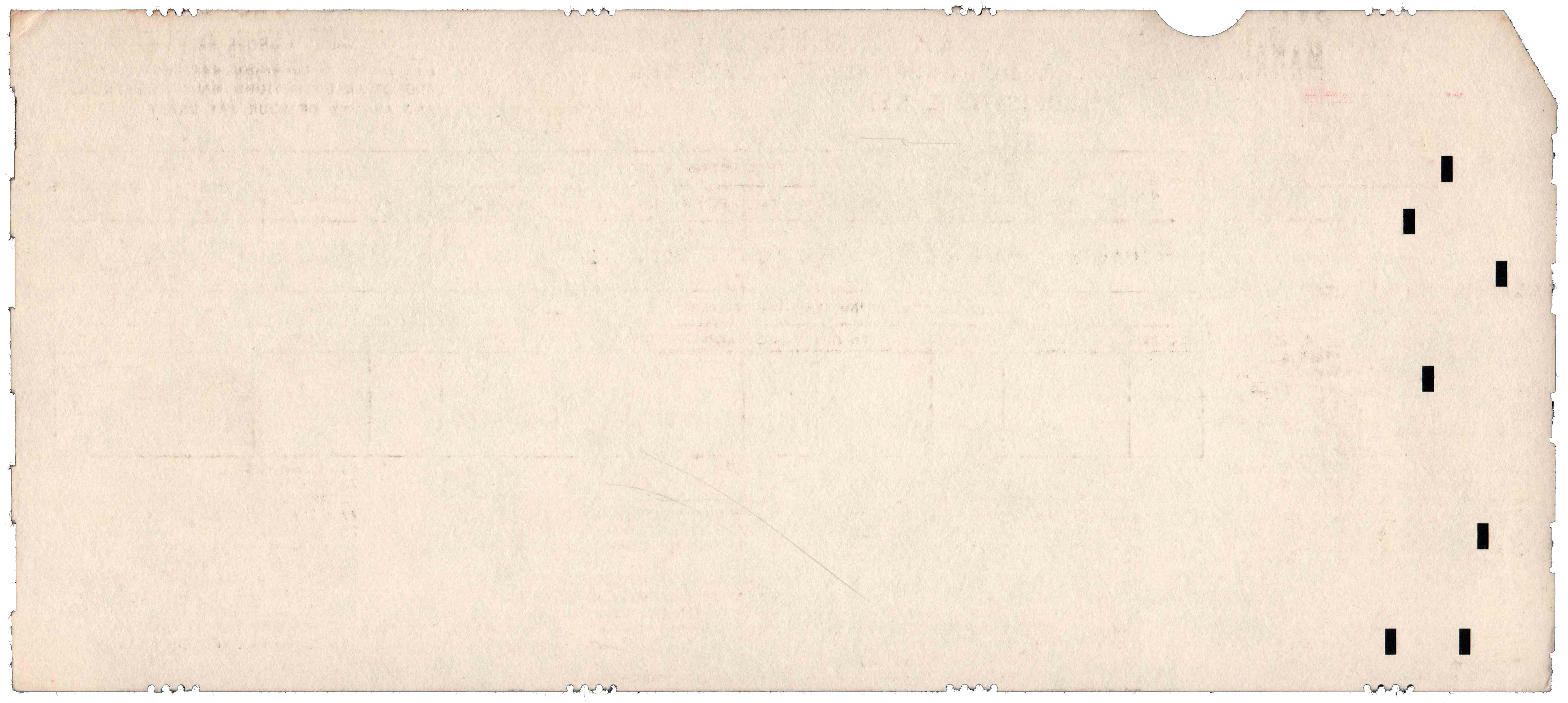 Back of a punched card