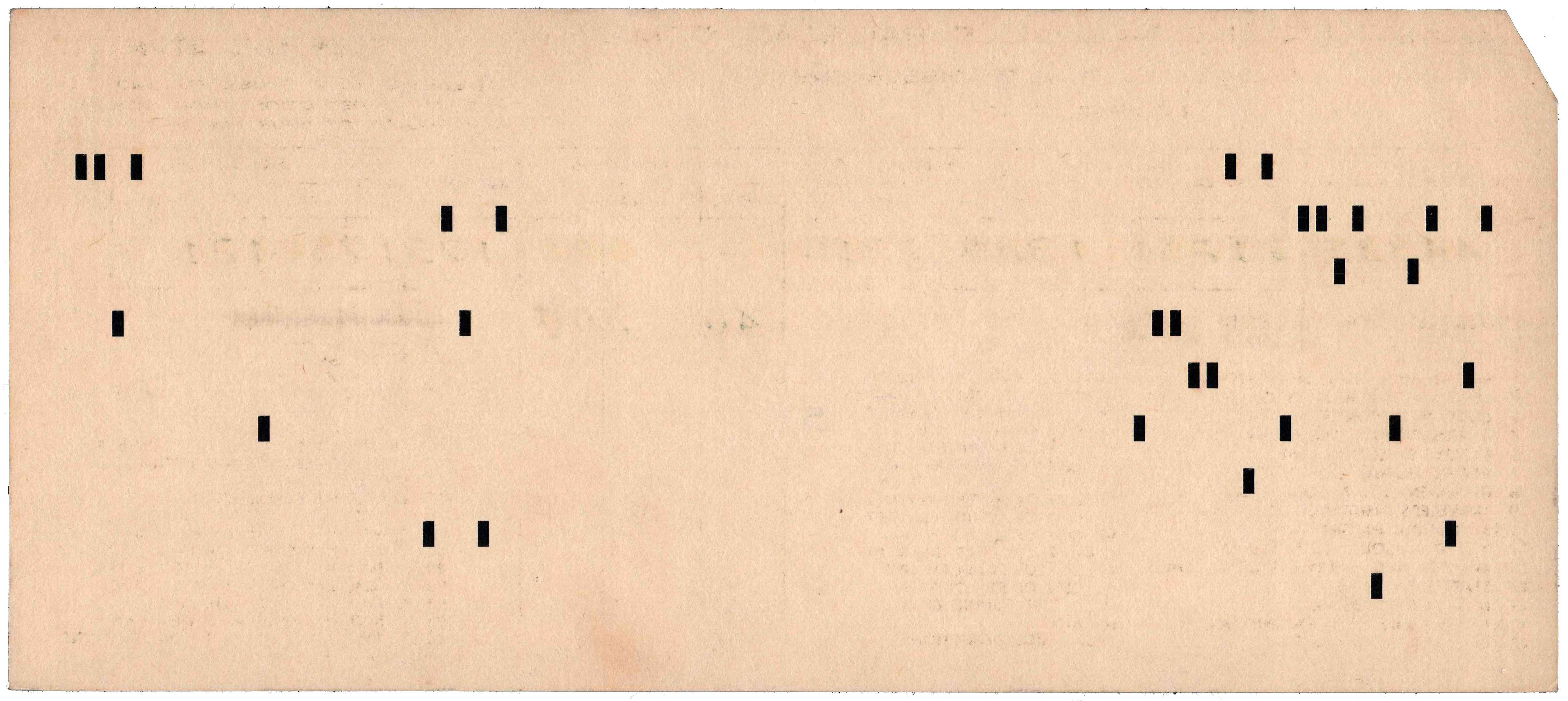 Back of a punched card
