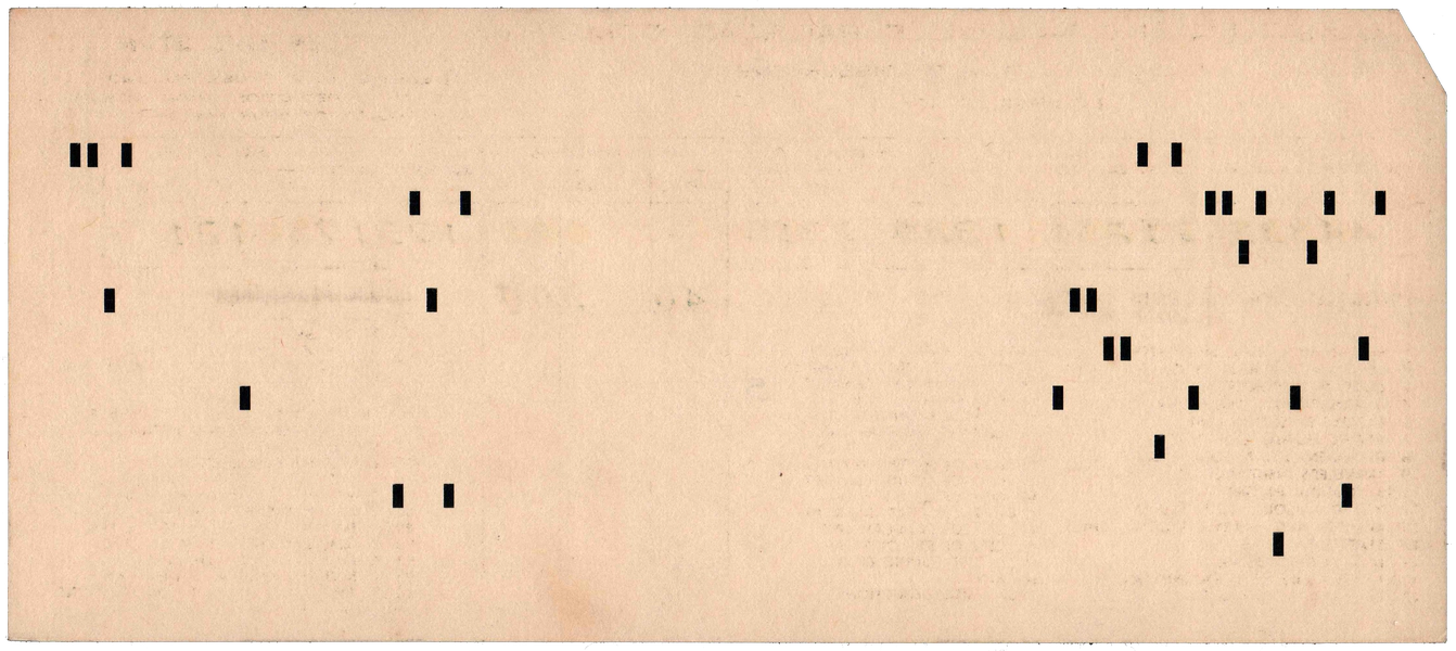 Back of a punched card