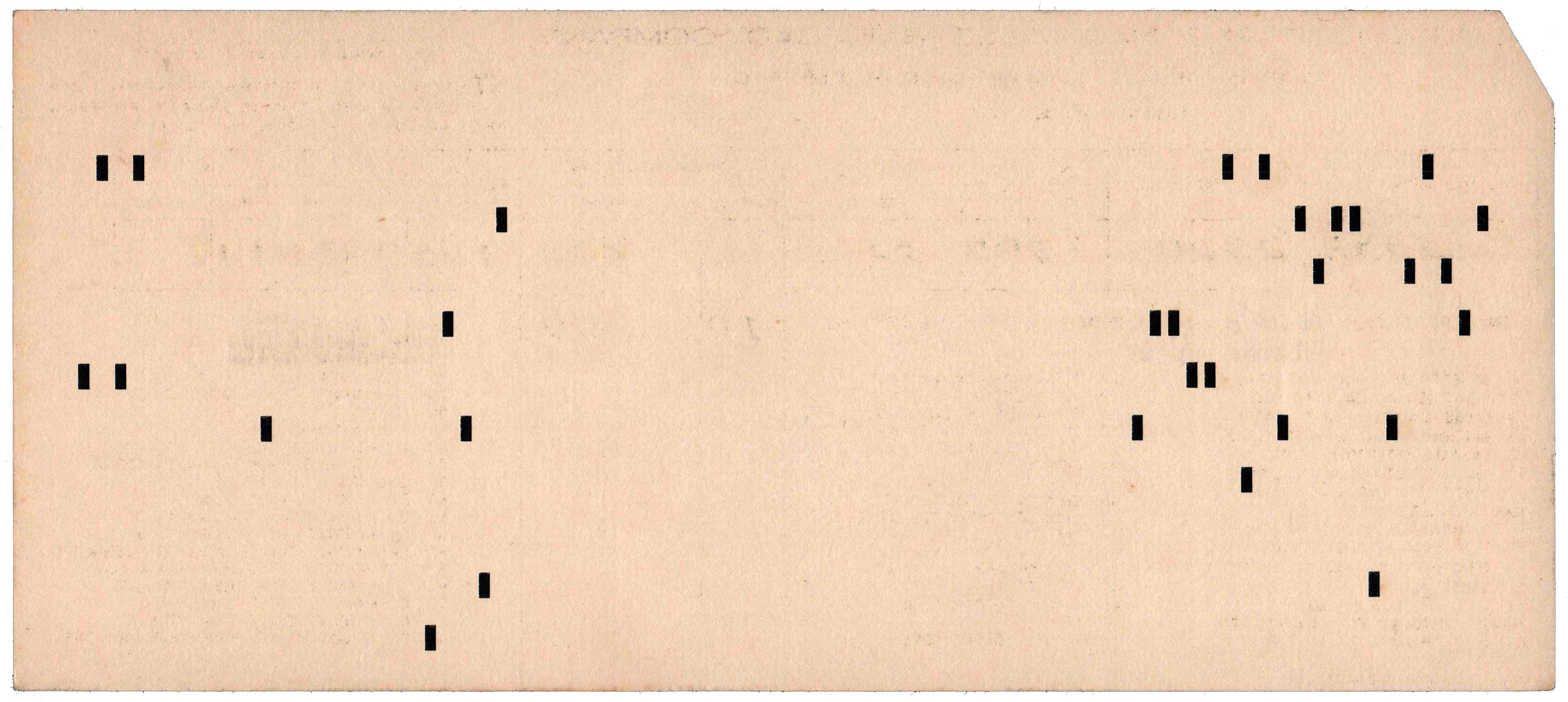 Back of a punched card