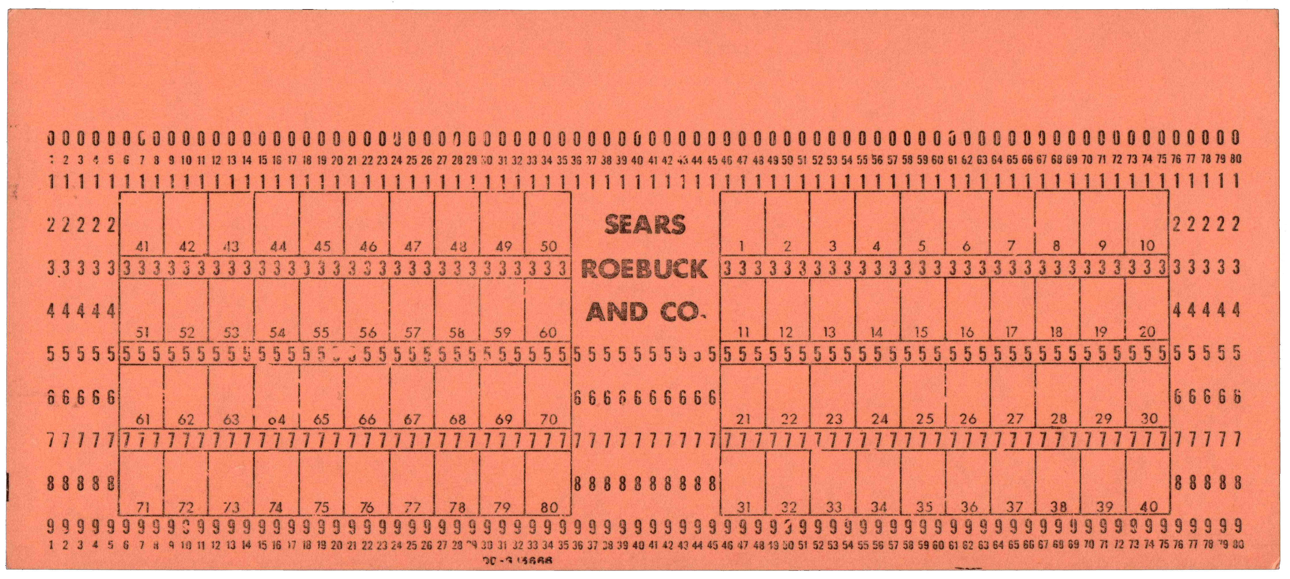 Front of an unpunched card
