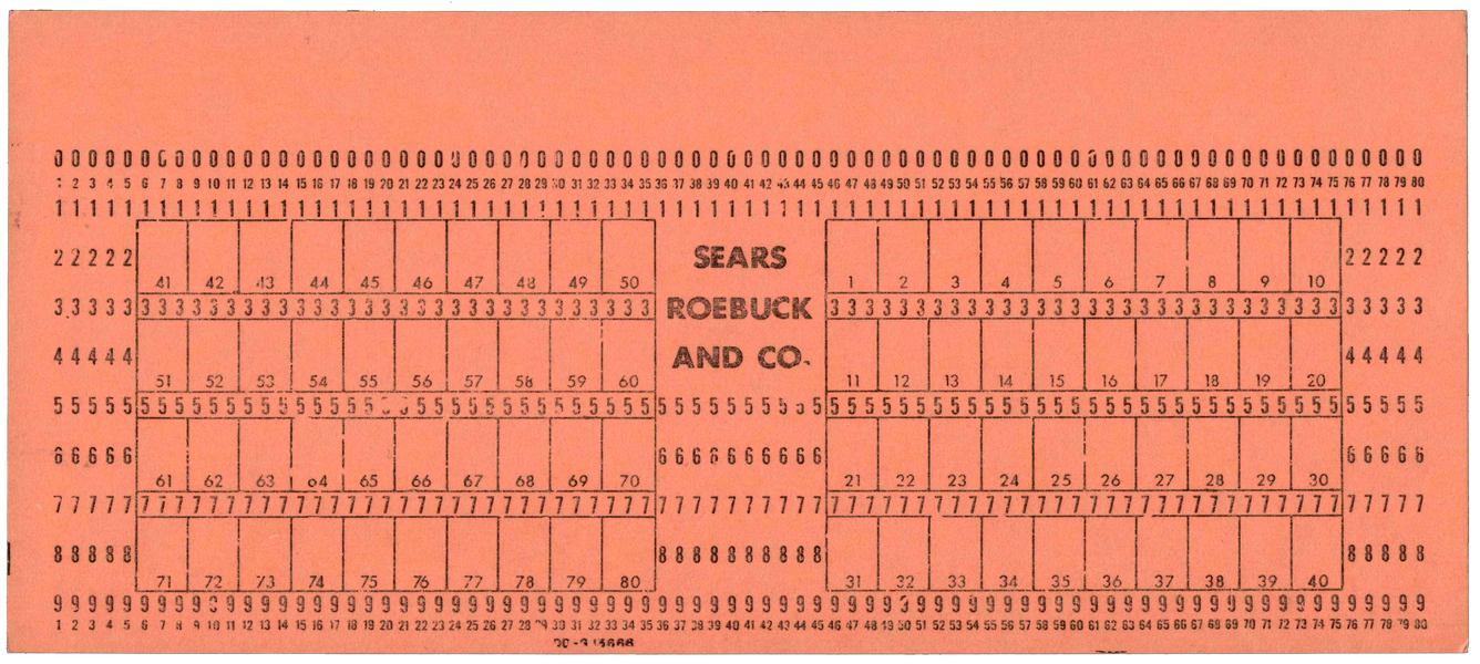 Front of an unpunched card