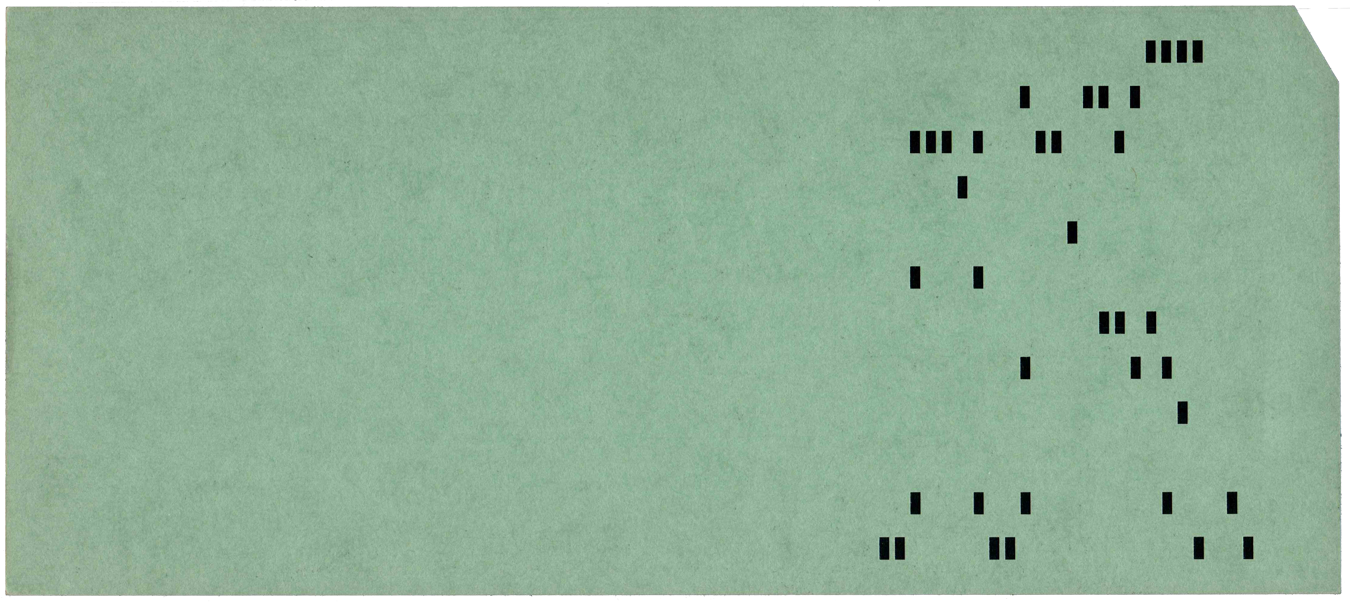 Back of a punched card